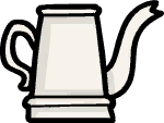 Kettle with hot water inventory icon