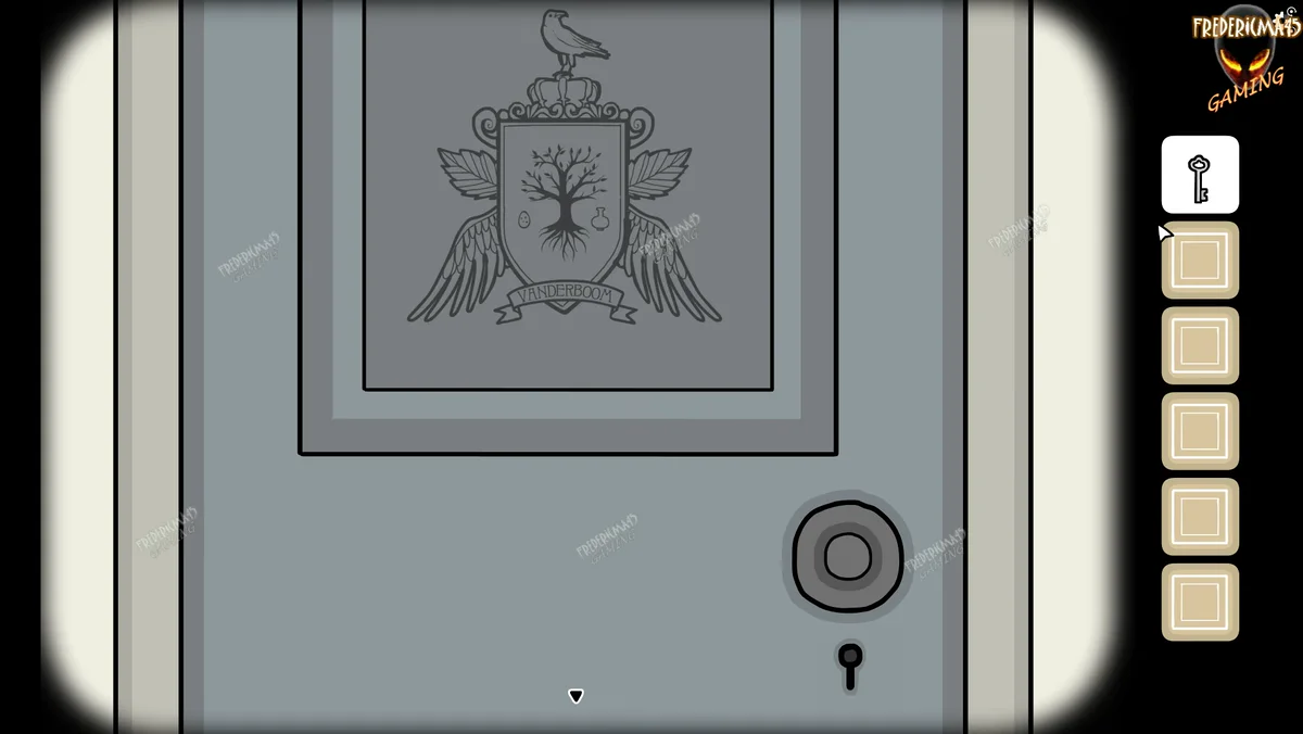 Physical key inserted into the front-door keyhole